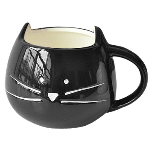 Cat Coffee Cup Cute Birthday and Christmas Gift For Cat Lovers (Black)